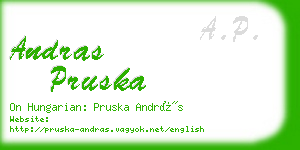 andras pruska business card